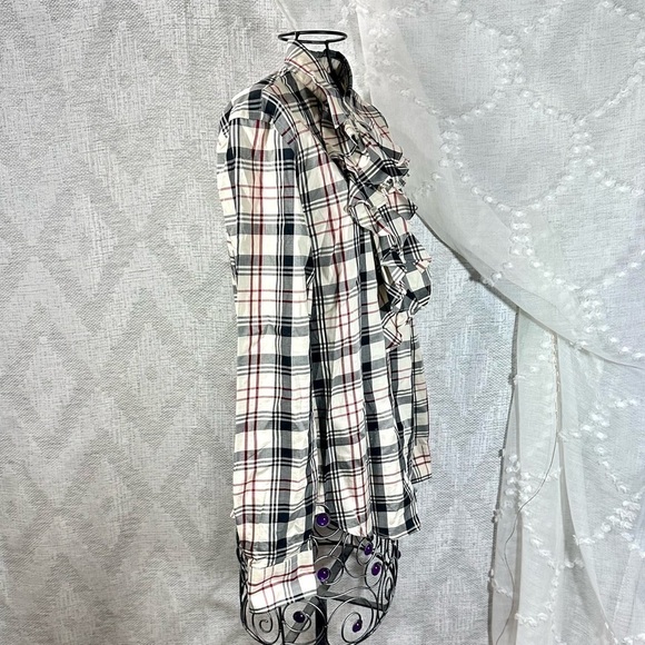 Lauren ralph lauren plaid ruffle front button down shirt size S - Picture 5 of 8